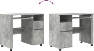 Biurko vidaXL Szare 91 cm x 50 cm 8