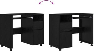 Biurko vidaXL Czarne 91 cm x 50 cm 8