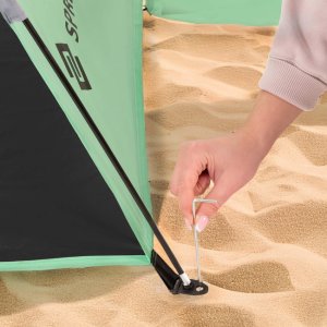 Namiot plażowy, ogrodowy 210x120x112 cm turystyczny z pokrowcem, filtrem UV zielono-szaro-czarny UNIWERSALNY 16