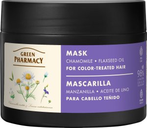 GREEN PHARMACY Maska do włosów farbowanych Rumianek i Olej lniany 300 ml 1
