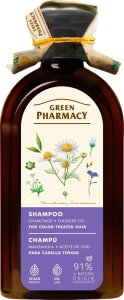 GREEN PHARMACY Szampon do włosów farbowanych Rumianek i Olej lniany 350 ml 1