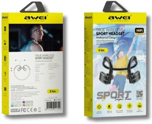 Słuchawki Awei Słuchawki bezprzewodowe AWEI E1BL Bluetooth sportowe czarny 2