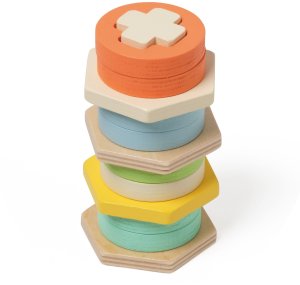 Classic World Sorter Montessori Kształtów i Kolorów Układanka Wieża 6