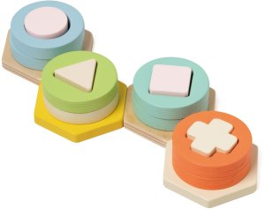 Classic World Sorter Montessori Kształtów i Kolorów Układanka Wieża 7