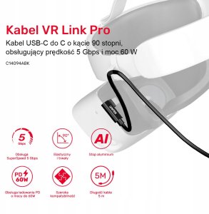 Kabel USB Unitek USB-C - USB-C 5 m Czarny (C14094ABK01-5M) 10