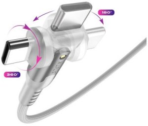 Kabel USB STATIK USB-A + USB-C - USB-C 3 m Biały 2