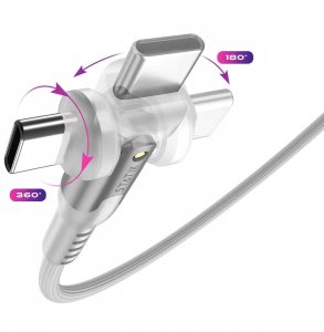 Kabel USB STATIK USB-C - USB-C 1 m Biały 3