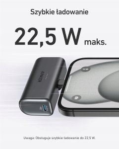 Anker Nano - Powerbank - 5000 mAh - 22.5 Watt - 3 A (24 pin USB-C) - Schwarzer Stein 4