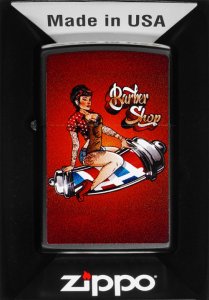 Zestaw ZIPPO Zapalniczka BARBER SHOP PIN-UP DESIGN Prezentowy No1 2