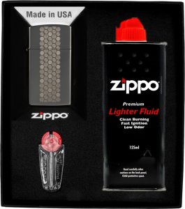 Zestaw ZIPPO Zapalniczka HONEYCOMB PATTERN DESIGN SLIM  Prezentowy No1 1