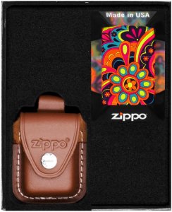Zestaw ZIPPO Zapalniczka FLOWER POWER DESIGN Prezentowy No2 1