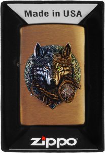 Zestaw ZIPPO Zapalniczka WOLF WARRIOR DESIGN Prezentowy No1 2