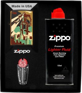 Zestaw ZIPPO Zapalniczka ROBOT IN CITY DESIGN Prezentowy No1 1