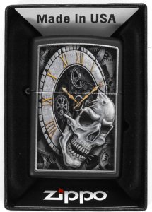 Zestaw ZIPPO Zapalniczka SKULL CLOCK Prezentowy No1 2
