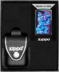 Zestaw ZIPPO Zapalniczka LUCKY CAT DESIGN Prezentowy No3 1