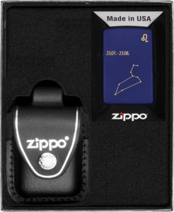 Zestaw ZIPPO Zapalniczka ZODIAC LEO DESIGN LEW Prezentowy No3 1