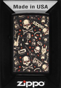 Zestaw ZIPPO Zapalniczka GRUNT PATTERN WITH SKULL Prezentowy No4 2