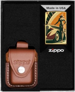 Zestaw ZIPPO Zapalniczka VINTAGE CAR AND WOMEN DESIGN Prezentowy No4 1