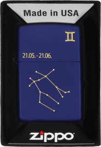 Zestaw ZIPPO Zapalniczka ZODIAC GEMINI DESIGN BLIŹNIĘTA Prezentowy No4 2