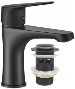 Szafka łazienkowa z umywalką baterią i syfonem 50x80cm Stojąca Dąb Craft Cassandra 6