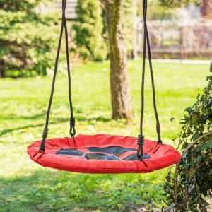 Huśtawka wisząca bocianie gniazdo 65cm Czerwona, do ogrodu i pokoju dziecka 2