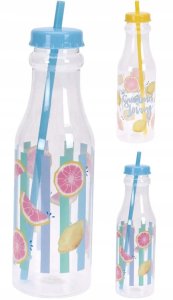 Butelka do picia ze słomką 650ml Plastikowa z zakrętką 2