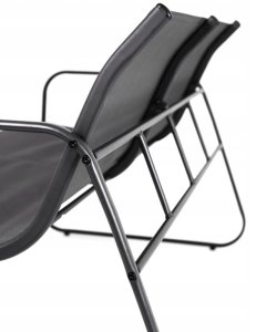 Zestaw mebli ogrodowych czarny Sofa, 2 fotele, stolik Na taras i do ogrodu 4