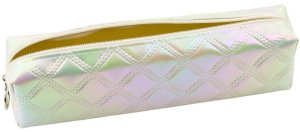 Piórnik Lean Piórnik Szkolny Organizer Tłoczony Wzór Biały Perłowy 21x6cm LEAN 2