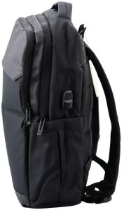 Plecak Miejski Biznesowy USB Kieszeń na Laptopa Czarny 16L 45cm LEAN 3