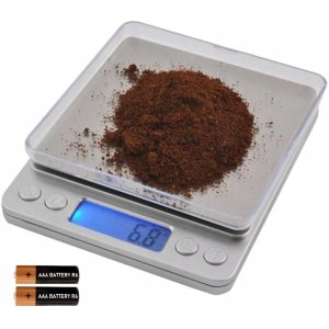 QIKtech Waga kuchenna elektroniczna precyzyjna z misą do 2 kg misa na przyprawy lcd+ baterie 1
