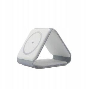 QIKtech Ładowarka Indukcyjna MagSafe 15W Biała 3w1 iPhone Apple Watch AirPods 3