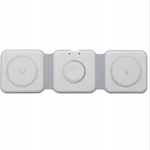 QIKtech Ładowarka Indukcyjna MagSafe 15W Biała 3w1 iPhone Apple Watch AirPods 4
