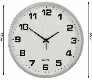 Verk Zegar ścienny duży nietykający cichy 30 cm okrągły wskazówkowy sekundnik 8