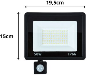 Naświetlacz Verk Halogen naświetlacz reflektor led 50w 6000k z czujnik ruchu zmierzchu ip66 8