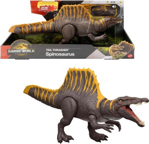 Figurka Mattel Jurassic World Odrodzenie Tail Thrasher™ Spinozaur Podwójny Atak Figurka Dinozaur zabawka (JGB56) 1