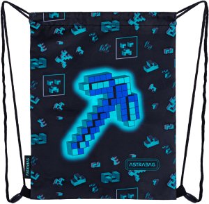 Worek plecak na buty obuwie kapcie 33x40cm Minecraft Dark Pixel AD1 ASTRA 1