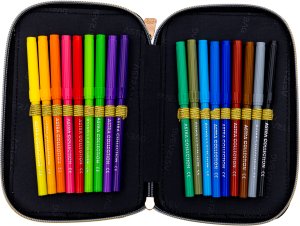 Piórnik potrójny wyposażenie 46el Jumbo futrzany kotek Fluffy Kitty ASTRA 3