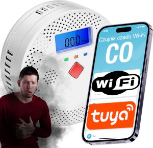 INTELIGENTNY CZUJNIK DETEKTOR CZADU GAZU TLENKU WĘGLA CO TUYA WIFI SMARTLIFE CZUJKA TEST [EUROLOOK TU-014-CM] 1