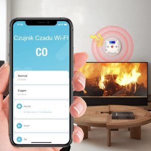 INTELIGENTNY CZUJNIK DETEKTOR CZADU GAZU TLENKU WĘGLA CO TUYA WIFI SMARTLIFE CZUJKA TEST [EUROLOOK TU-014-CM] 2