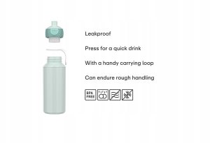 BUTELKA DLA DZIECI POP-UP CAMPUS 400 ML COOL MINT 107410090300 2