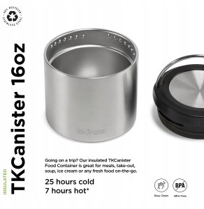 Klean Kanteen TKCanister, 473ml/16oz, Brushed Stainless 8