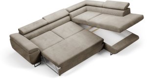 Duży Narożnik OKTAVIO zagłówki regulowane funkcja spania , SZTRUKS poso 03 5