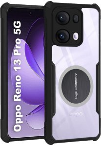 Etui pancerne Supero CORNER-X do Oppo Reno 13 Pro 5G Magsafe, przezroczysto-czarne 1