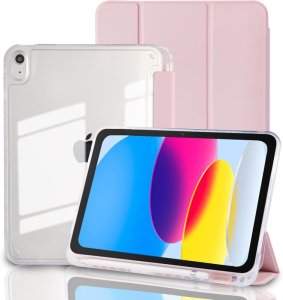 Etui Supero do Apple iPad 10.9 2022 / iPad 11 2025 Clear Pencil, przezroczysto-różowe 1