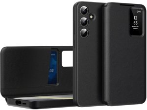 Etui z klapką Smart View Supero do Samsung Galaxy S24 FE, czarne 1