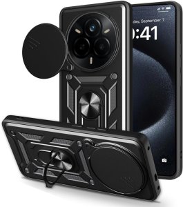 Etui pancerne Supero Camshield Ring do Realme 14 Pro, czarne 1