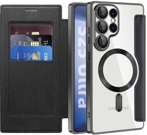 Etui z klapką Supero Wallet do Samsung Galaxy S25 Ultra Magsafe, czarne 1