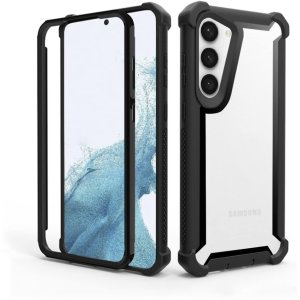 Etui pancerne 360 Supero do Samsung Galaxy S23 FE, przezroczysto-czarne 1
