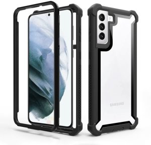 Etui pancerne 360 Supero do Samsung Galaxy S21 FE, przezroczysto-czarne 1