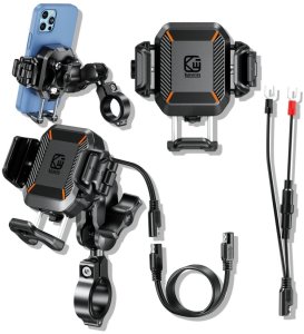 Uchwyt na telefon do roweru, motocykla Supero KEWIG M33-A1 + ładowarka indukcyjna 15W, czarnya 1